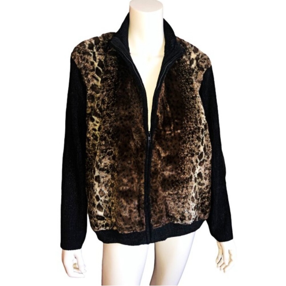 Women's Faux Fur Leopard Print Jacket